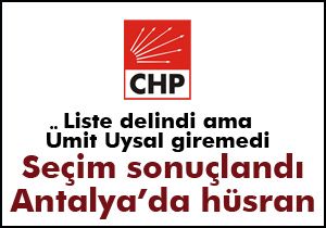 CHP Antalya da hüsran... Ümit Uysal PM ye giremedi